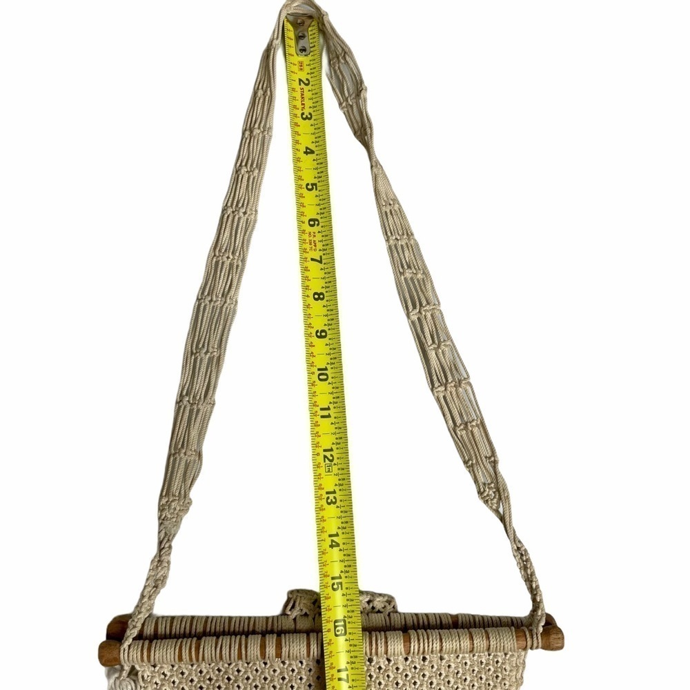 Handmade Macrame Boho Crossbody Purse Neutral Woven Bag Festival Beach Style - Picture 9 of 12